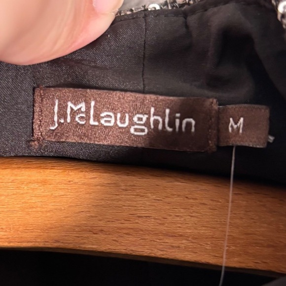 J McLaughlin Henrika Dress Women's Size M Charcoal Sequin Sparkle Sheath Tweed - Picture 3 of 16